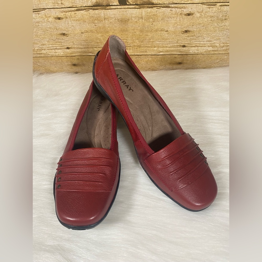 Array Willow Red Leather Size 9 M Slip-On Shoes Flats Loafers